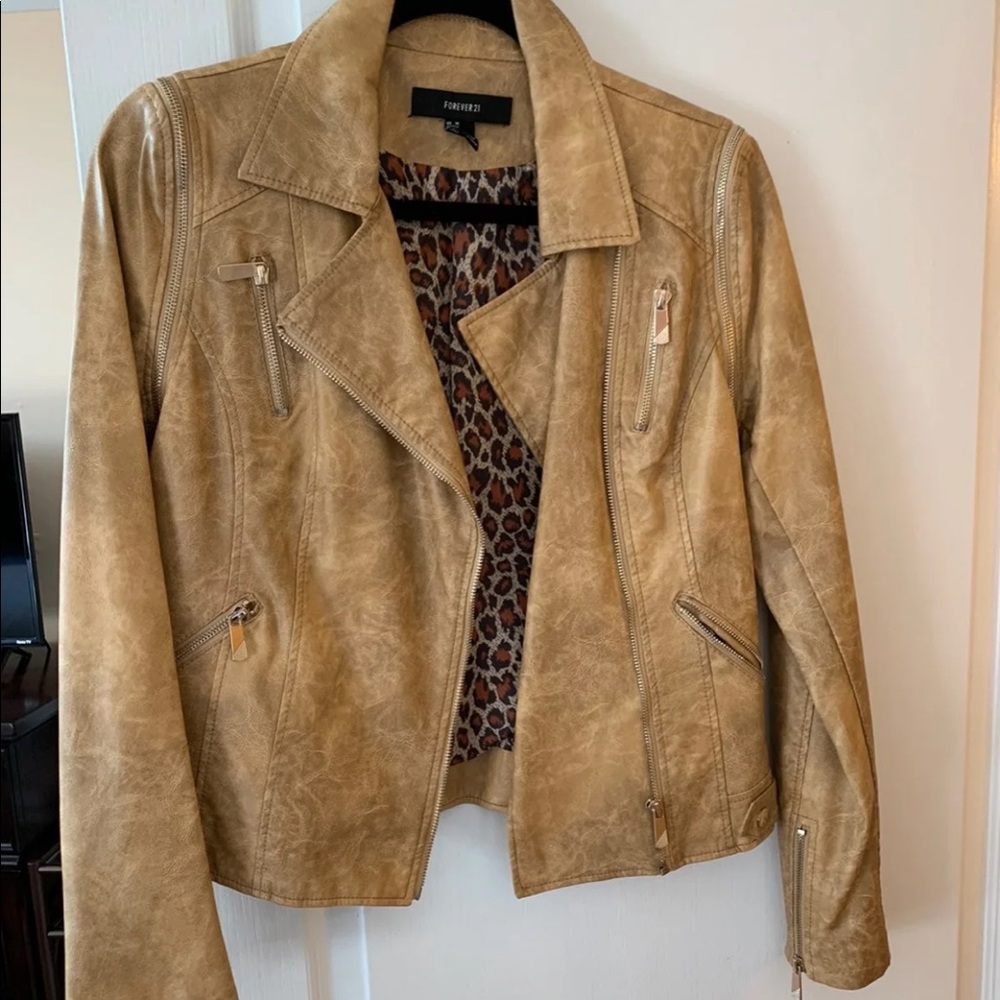 Brown leather jacket